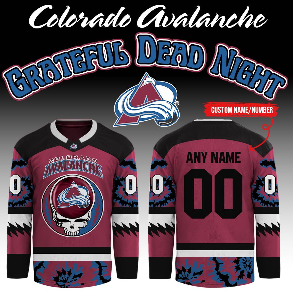 Colorado Avalanche Grateful Dead Night Custom Hockey Jersey - LeagueLockerGear