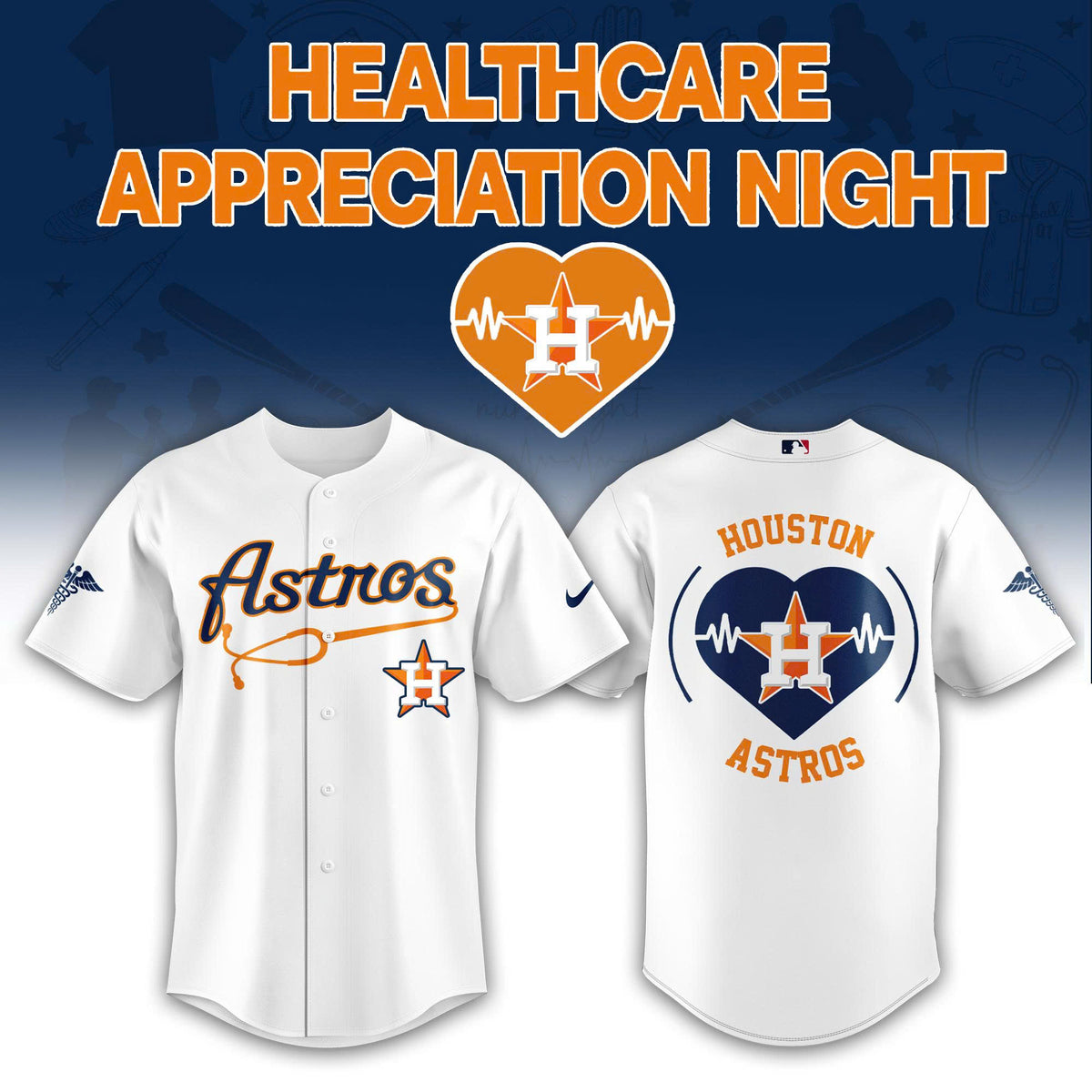 Houston Astros Healthcare Appreciation Night Baseball Jersey - LeagueLockerGear