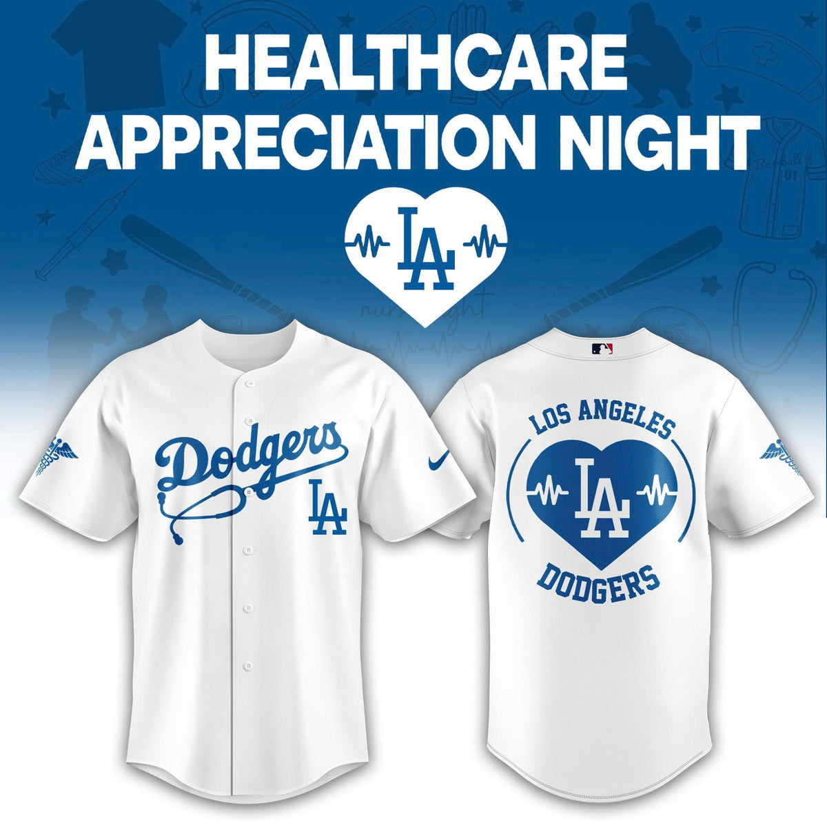 Los Angeles Dodgers Healthcare Appreciation Night Baseball Jersey - LeagueLockerGear
