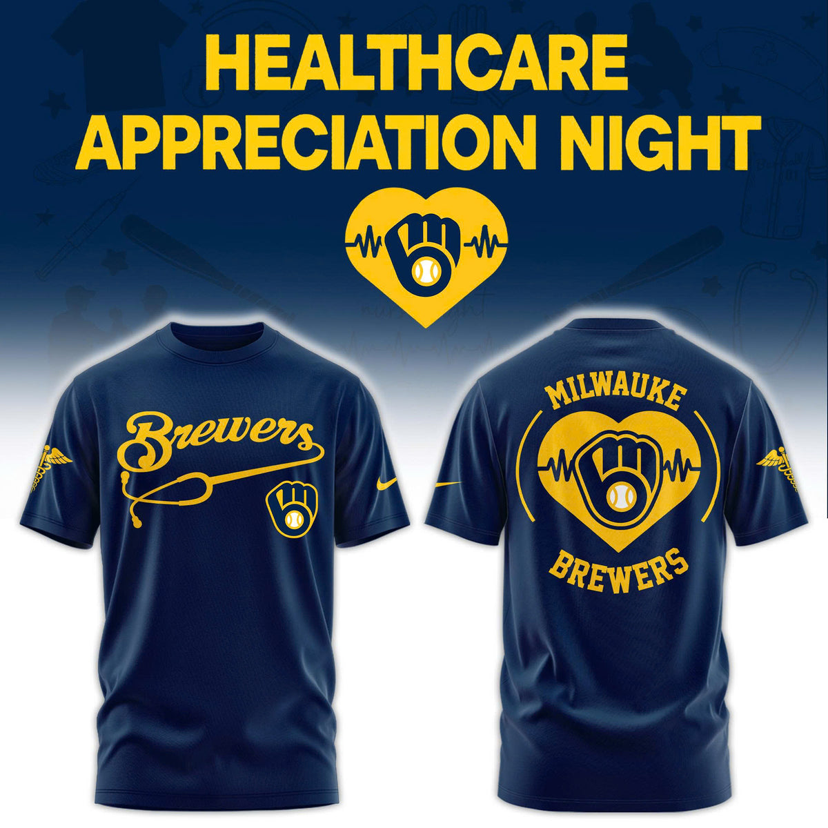 Milwaukee Brewers Healthcare Appreciation Night T-Shirt - LeagueLockerGear