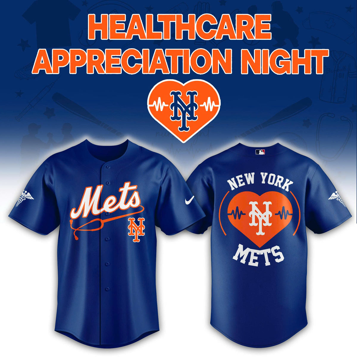 New York Mets Healthcare Appreciation Night Baseball Jersey - LeagueLockerGear