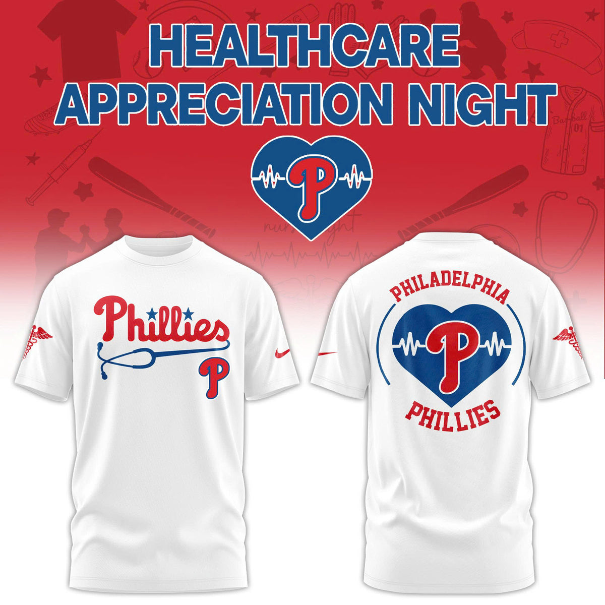 Philadelphia Phillies Healthcare Appreciation Night T-Shirt - LeagueLockerGear