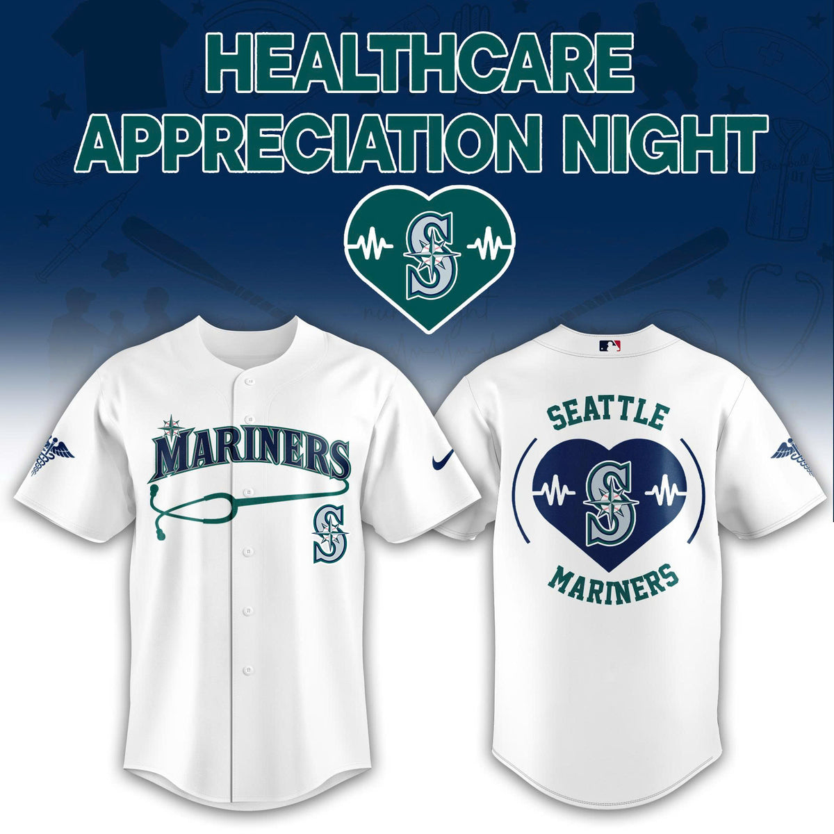 Seattle Mariners Healthcare Appreciation Night Baseball Jersey - LeagueLockerGear
