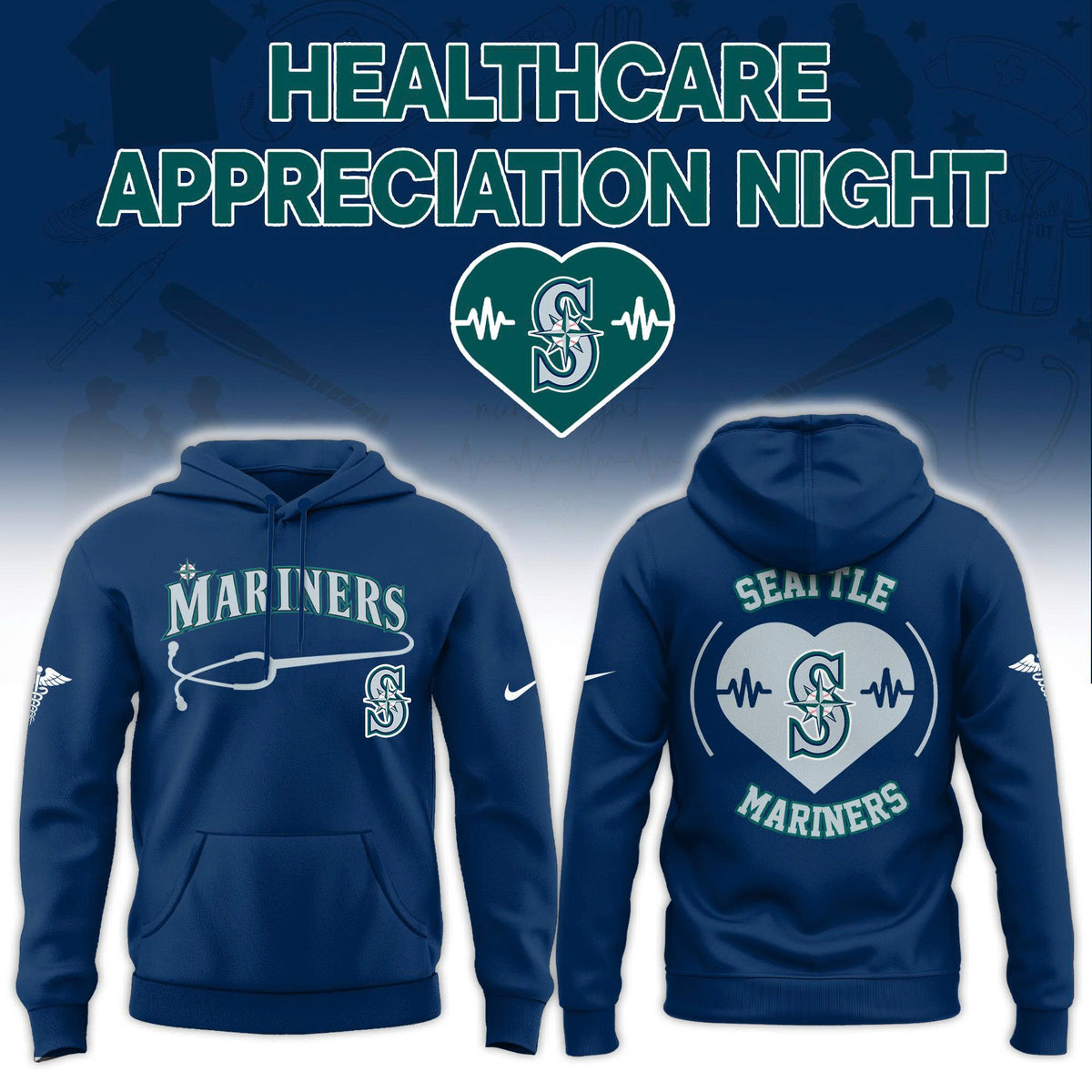 Seattle Mariners Healthcare Appreciation Night Hoodie - LeagueLockerGear