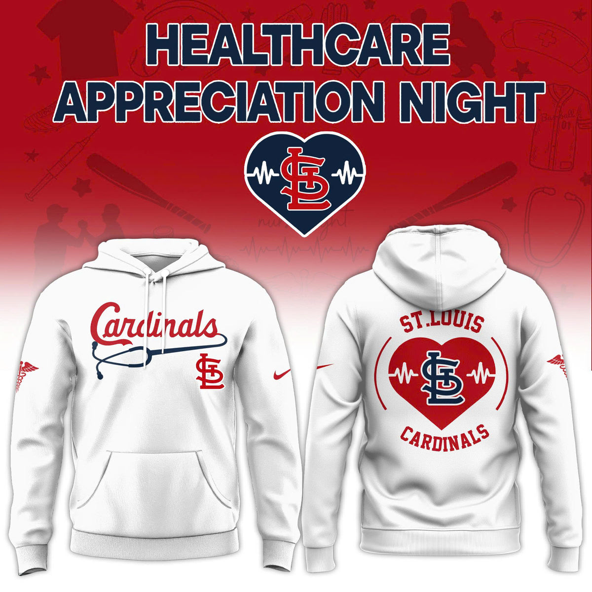 St. Louis Cardinals Healthcare Appreciation Night Hoodie - LeagueLockerGear