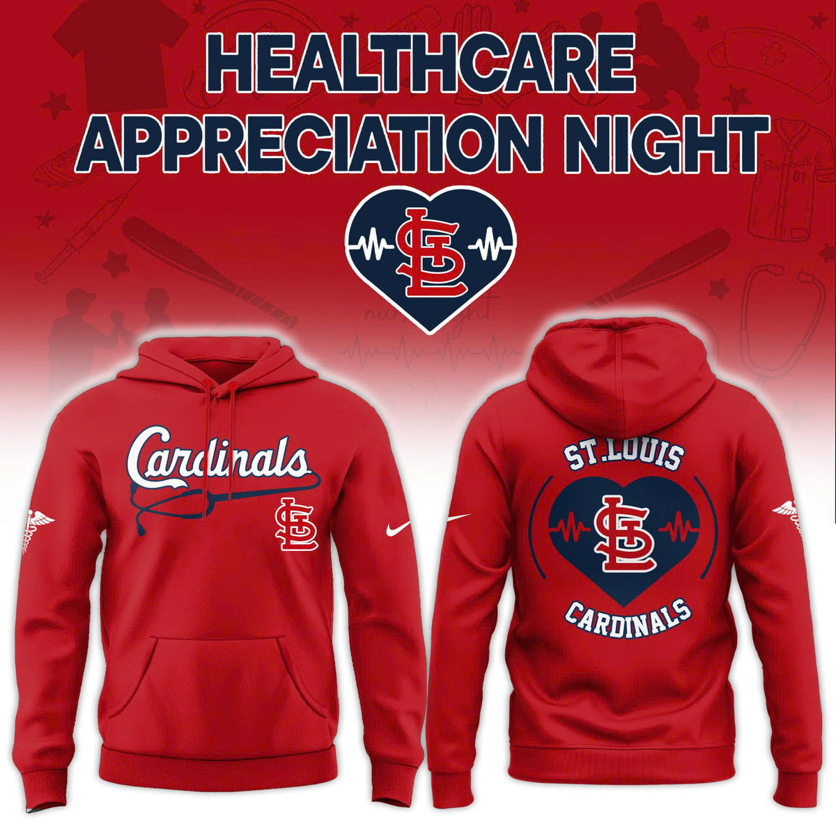 St. Louis Cardinals Healthcare Appreciation Night Hoodie - LeagueLockerGear