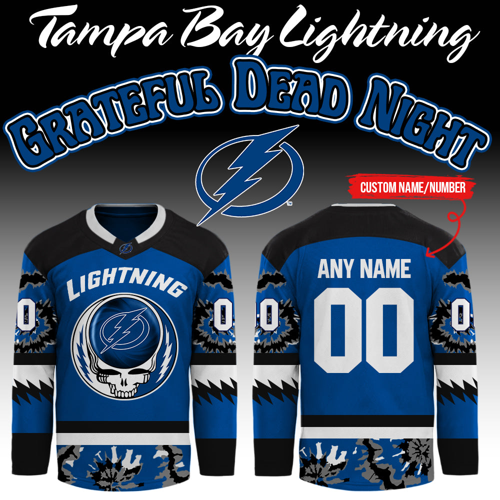 Tampa Bay Lightning Grateful Dead Night Custom Hockey Jersey - LeagueLockerGear