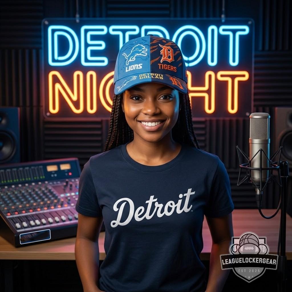 Detroit Lions and Detroit Tigers Detroit Collab Hat - LeagueLockerGear