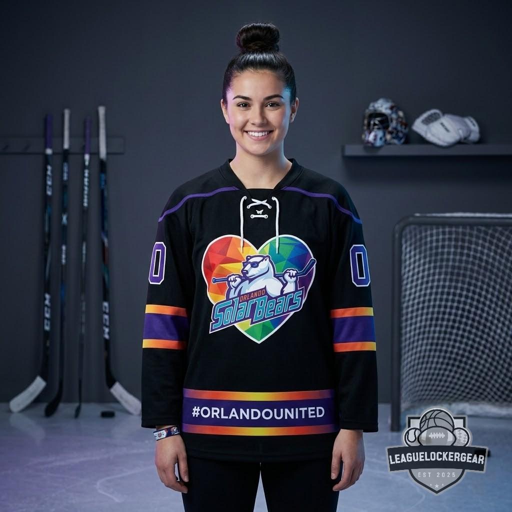 Orlando Solar Bears Pride Night Orlando United Rainbow Hockey Jersey - LeagueLockerGear