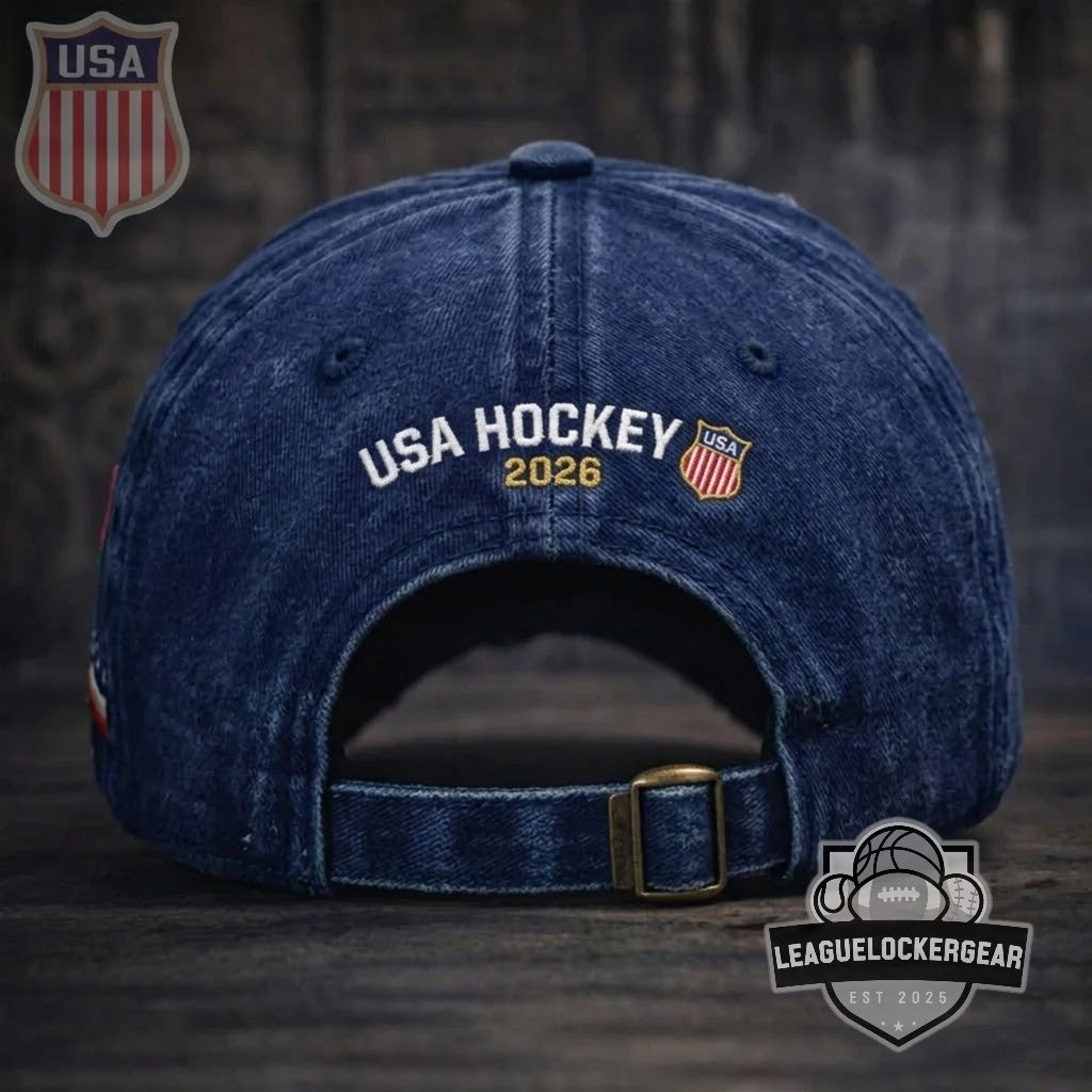 USA Hockey Olympic Gold Champions 2026 Distressed Dad Hat - LeagueLockerGear