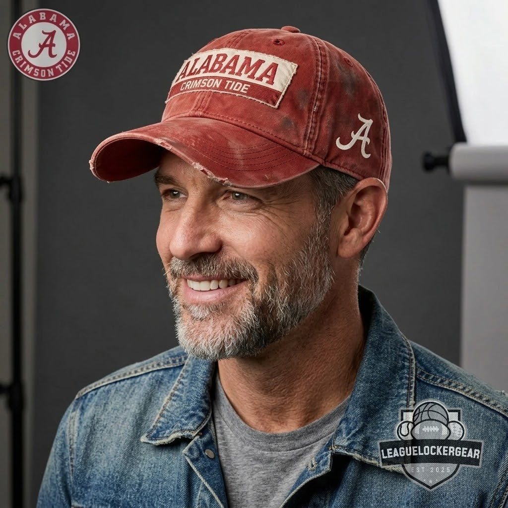Alabama Crimson Tide Distressed Vintage Baseball Cap - LeagueLockerGear