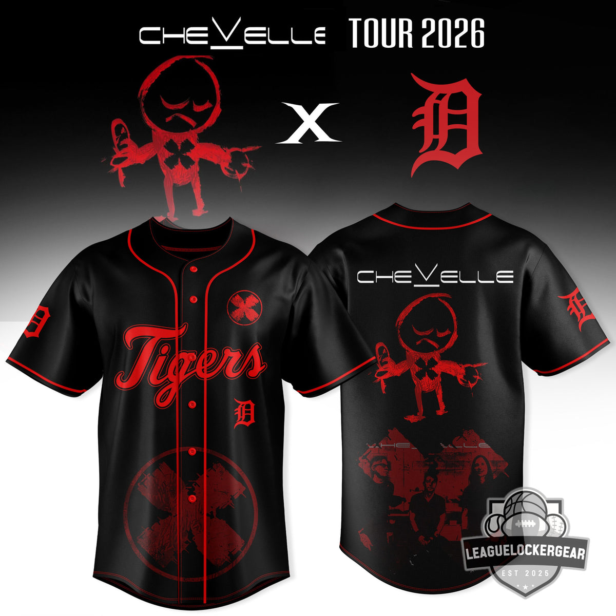 Chevelle Detroit Tigers Tour 2026 Baseball Jersey - LeagueLockerGear