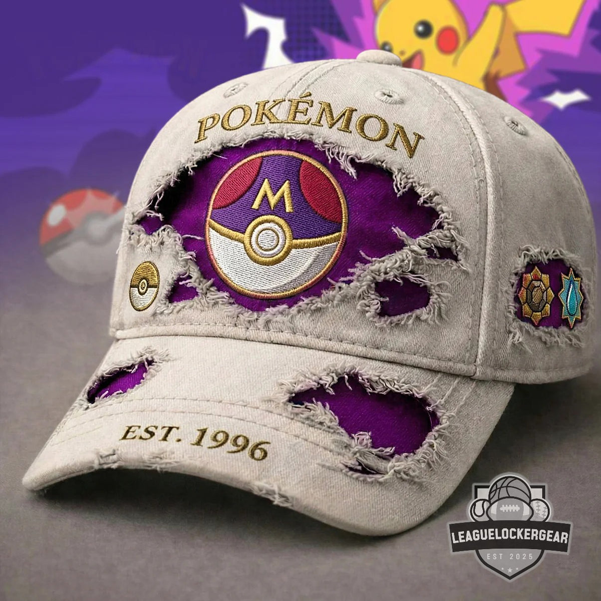 Pokemon Master Ball EST 1996 Distressed Baseball Cap - LeagueLockerGear