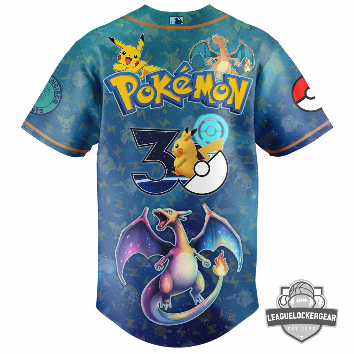 San Francisco Giants Pokémon 30th Anniversary Baseball Jersey - LeagueLockerGear