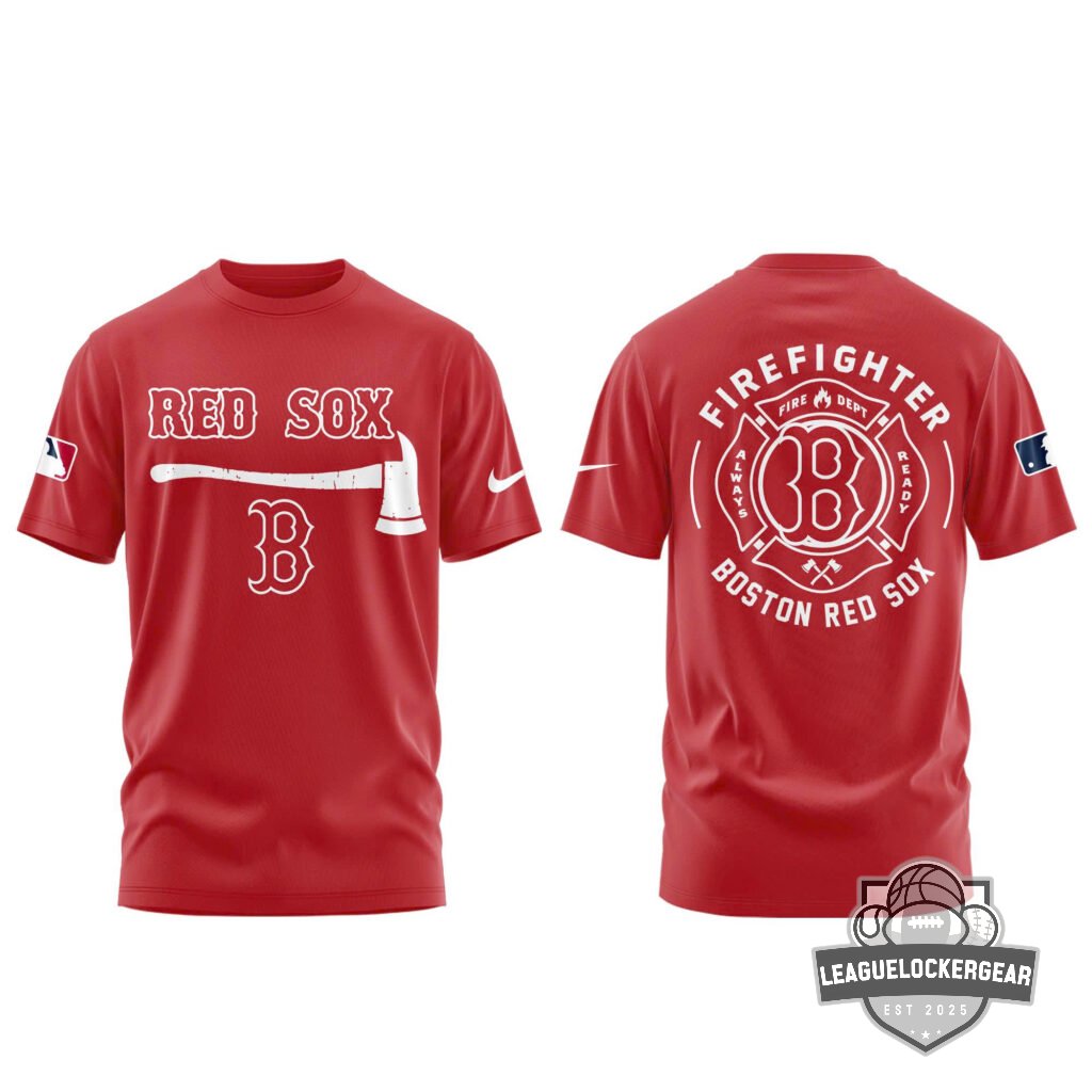Boston Red Sox Firefighter Appreciation Day T-Shirt - LeagueLockerGear