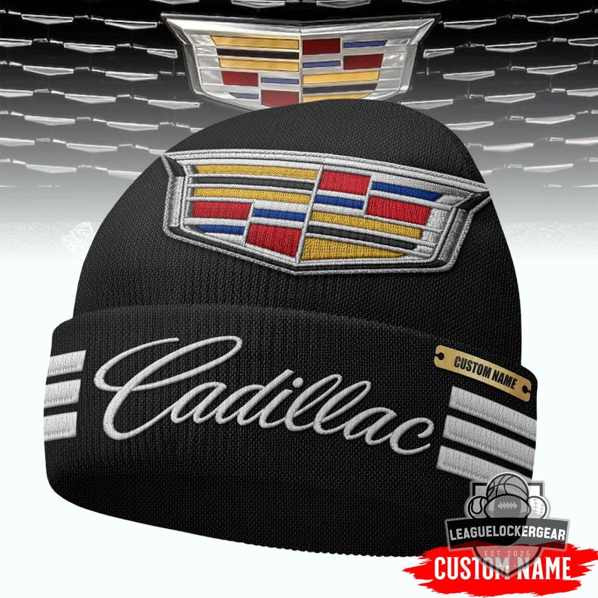 Cadillac Custom Name Beanie Hat - LeagueLockerGear