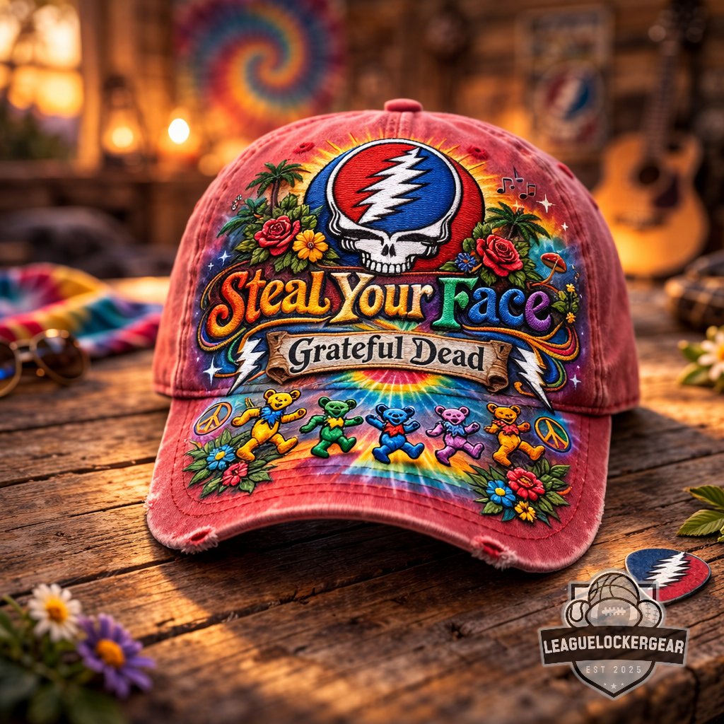 Grateful Dead Steal Your Face Dancing Bears Cap Hat - LeagueLockerGear