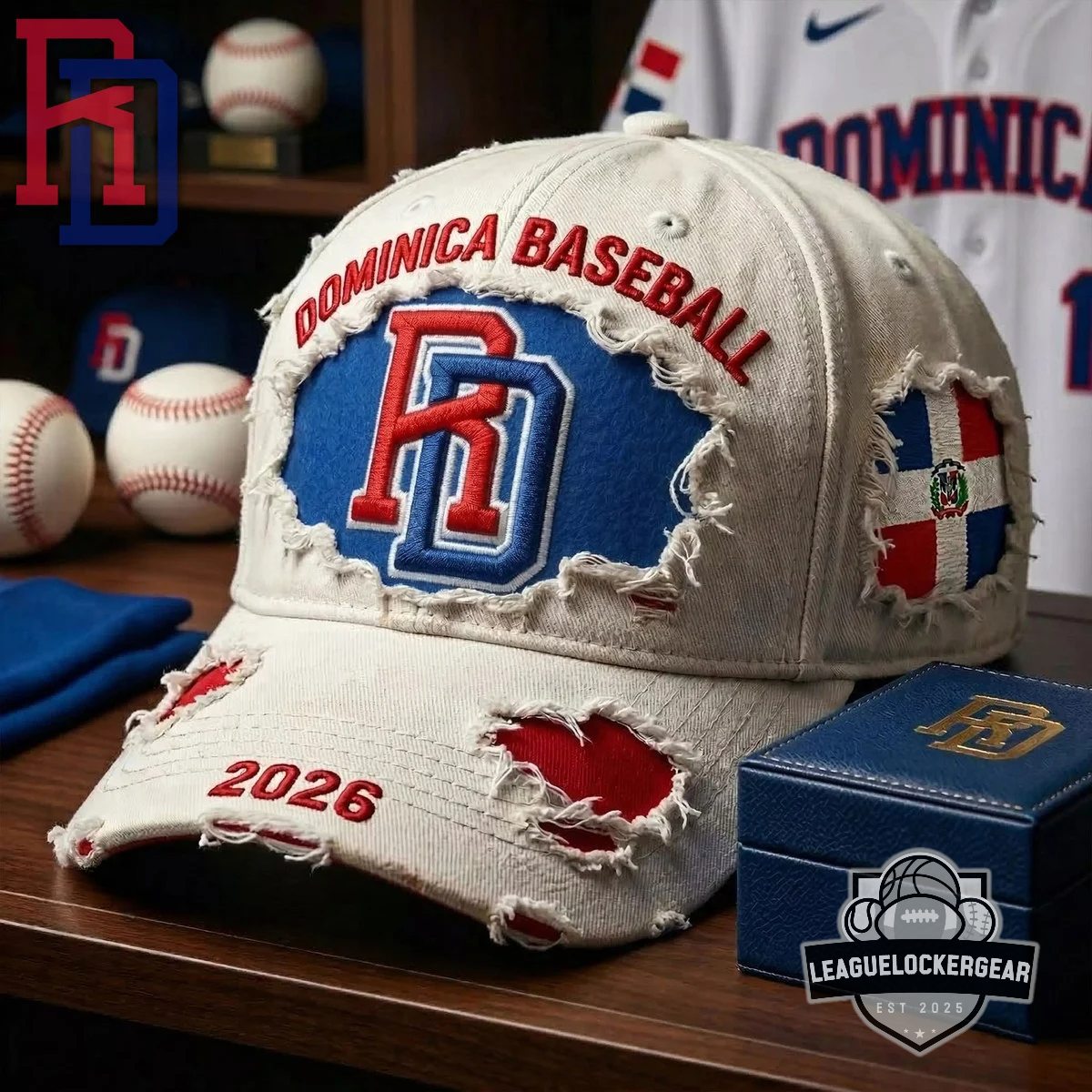 Dominican Republic Baseball 2026 Distressed Hat - LeagueLockerGear