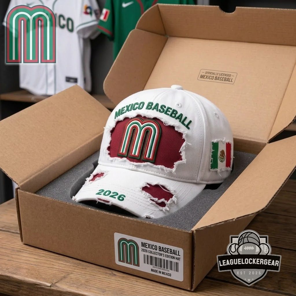 Mexico Baseball 2026 Distressed Baseball Cap - LeagueLockerGear