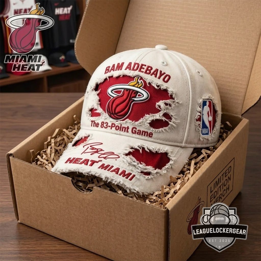 Miami Heat Bam Adebayo The 83-Point Game Signed Cap - LeagueLockerGear