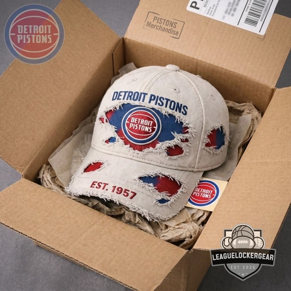 Detroit Pistons EST. 1957 Distressed Cap - LeagueLockerGear