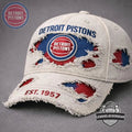 Detroit Pistons EST. 1957 Distressed Cap - LeagueLockerGear