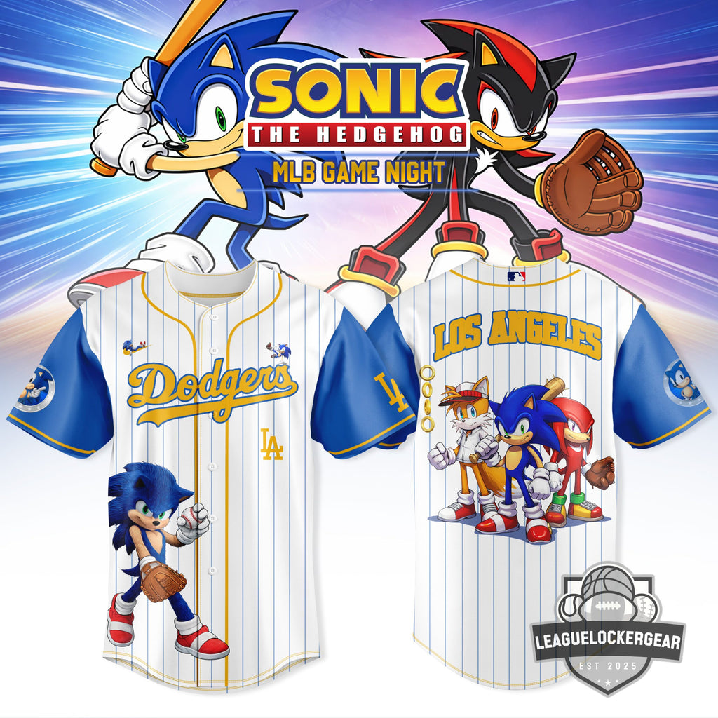 Los Angeles Dodgers Sonic The Hedgehog MLB Game Night Baseball Jersey - LeagueLockerGear