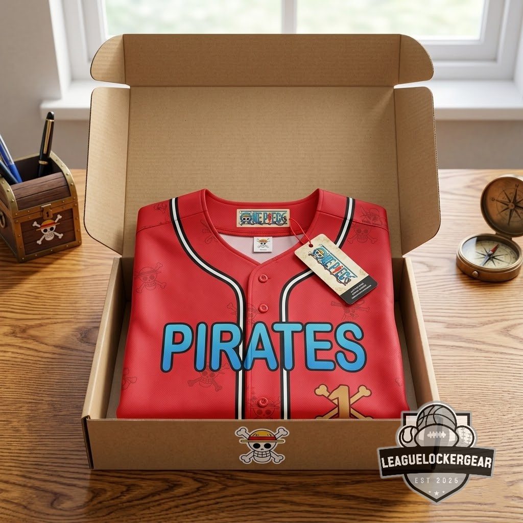One Piece Straw Hat Pirates Custom Baseball Jersey - LeagueLockerGear