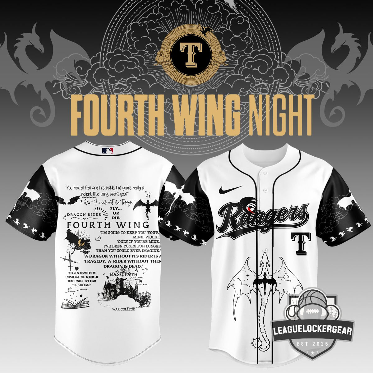 Texas Rangers Fourth Wing Night Baseball Jersey - LeagueLockerGear