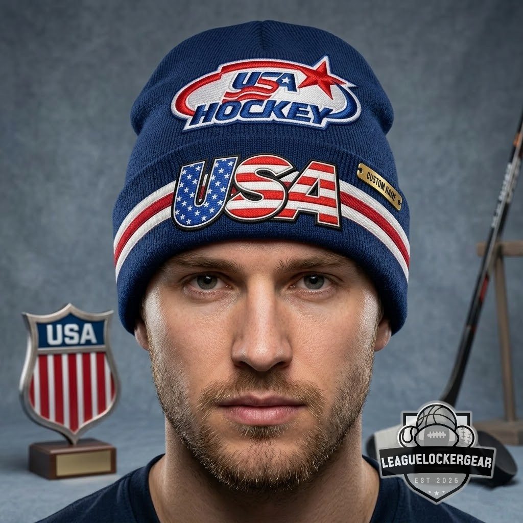 USA Hockey Custom Name Beanie - LeagueLockerGear