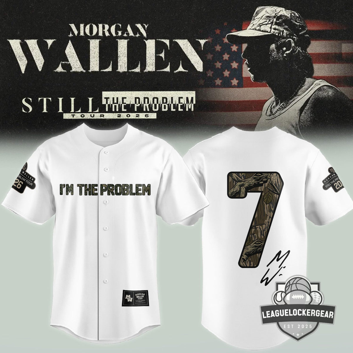 Morgan Wallen Still The Problem Tour 2026 I'm The Problem Baseball Jersey - LeagueLockerGear