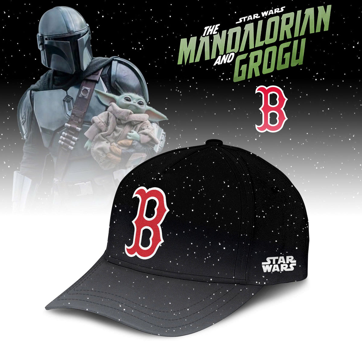 Boston Red Sox Star Wars The Mandalorian and Grogu Baseball Jersey - LeagueLockerGear