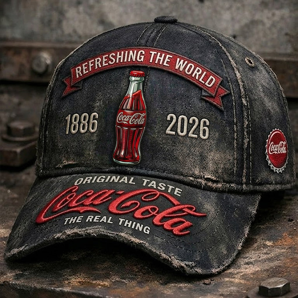 Coca-Cola Refreshing The World 1886-2026 Vintage Baseball Cap - LeagueLockerGear
