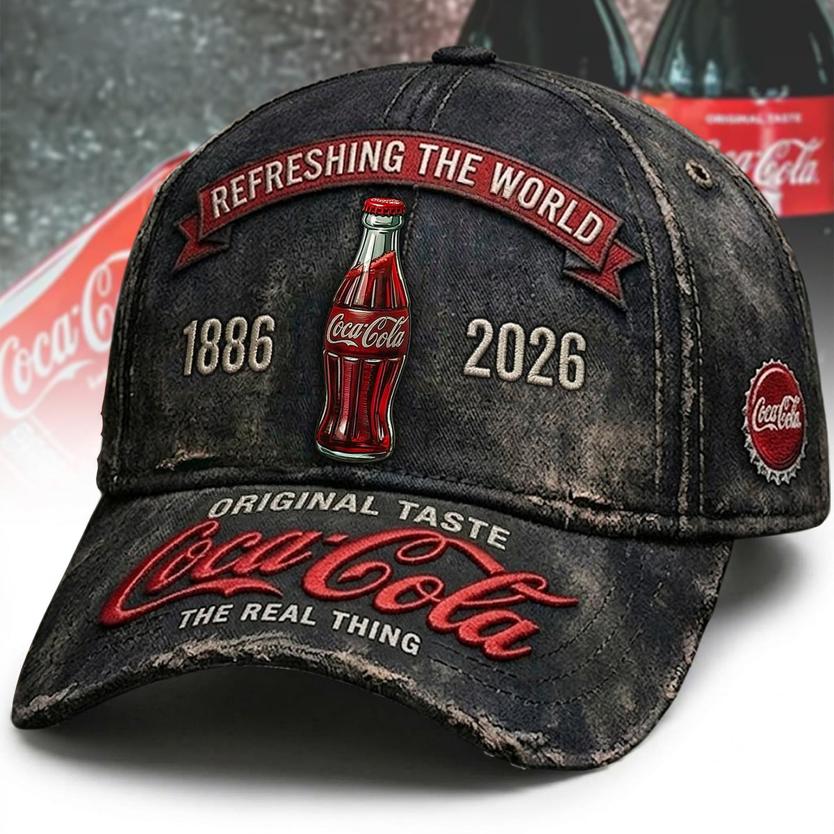 Coca-Cola Refreshing The World 1886-2026 Vintage Baseball Cap - LeagueLockerGear