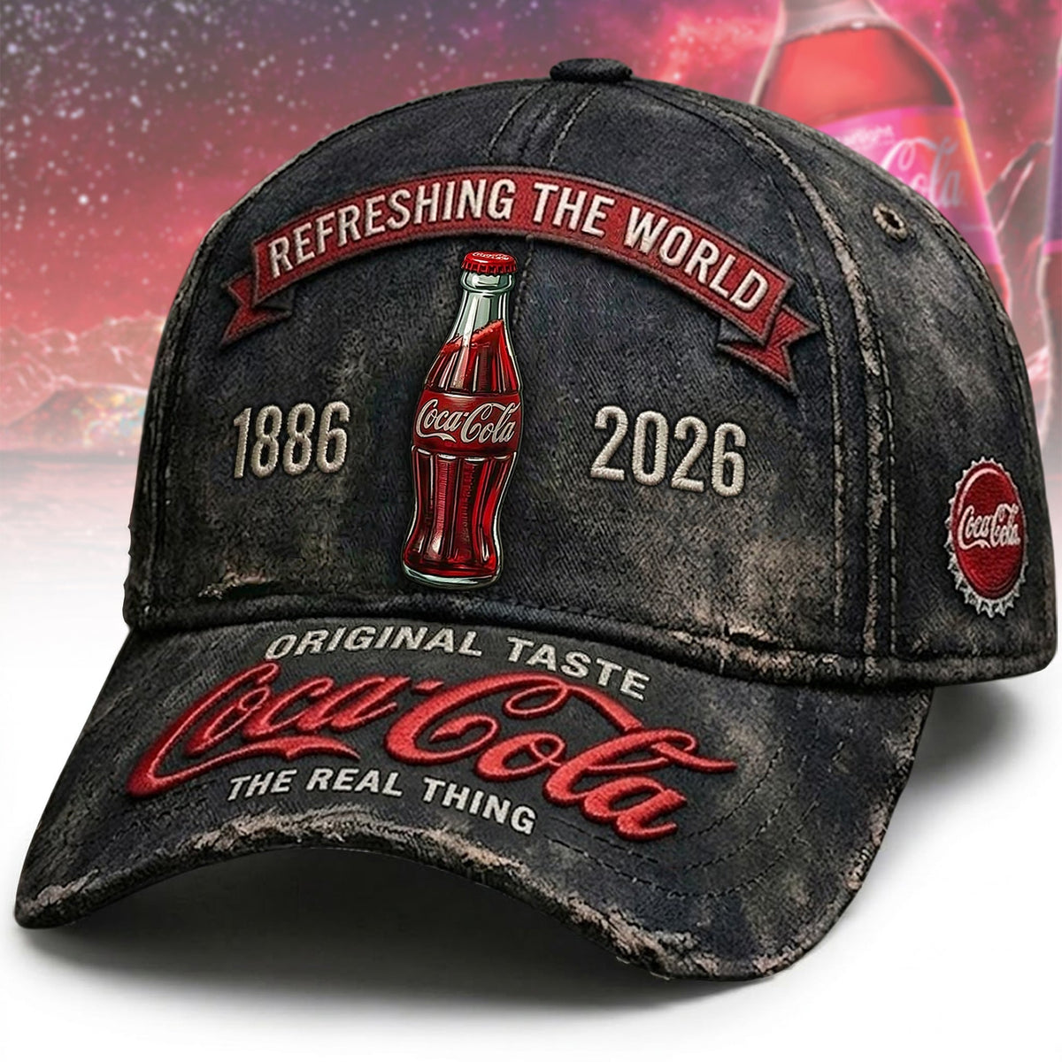 Coca-Cola Refreshing The World 1886-2026 Vintage Baseball Cap - LeagueLockerGear