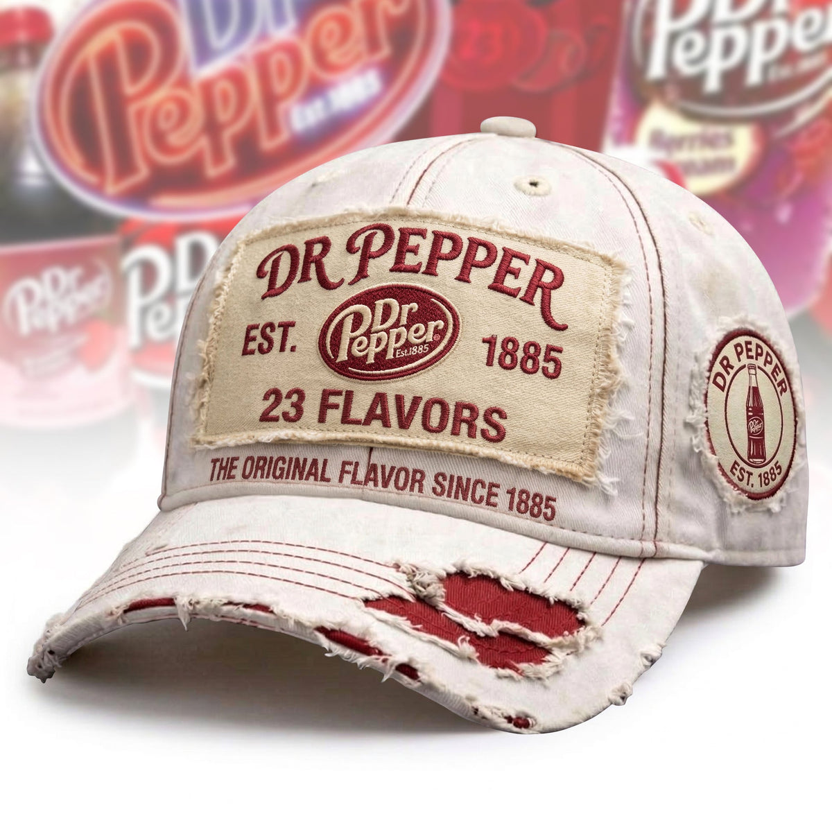 Dr Pepper Vintage Est 1885 23 Flavors Baseball Cap - LeagueLockerGear