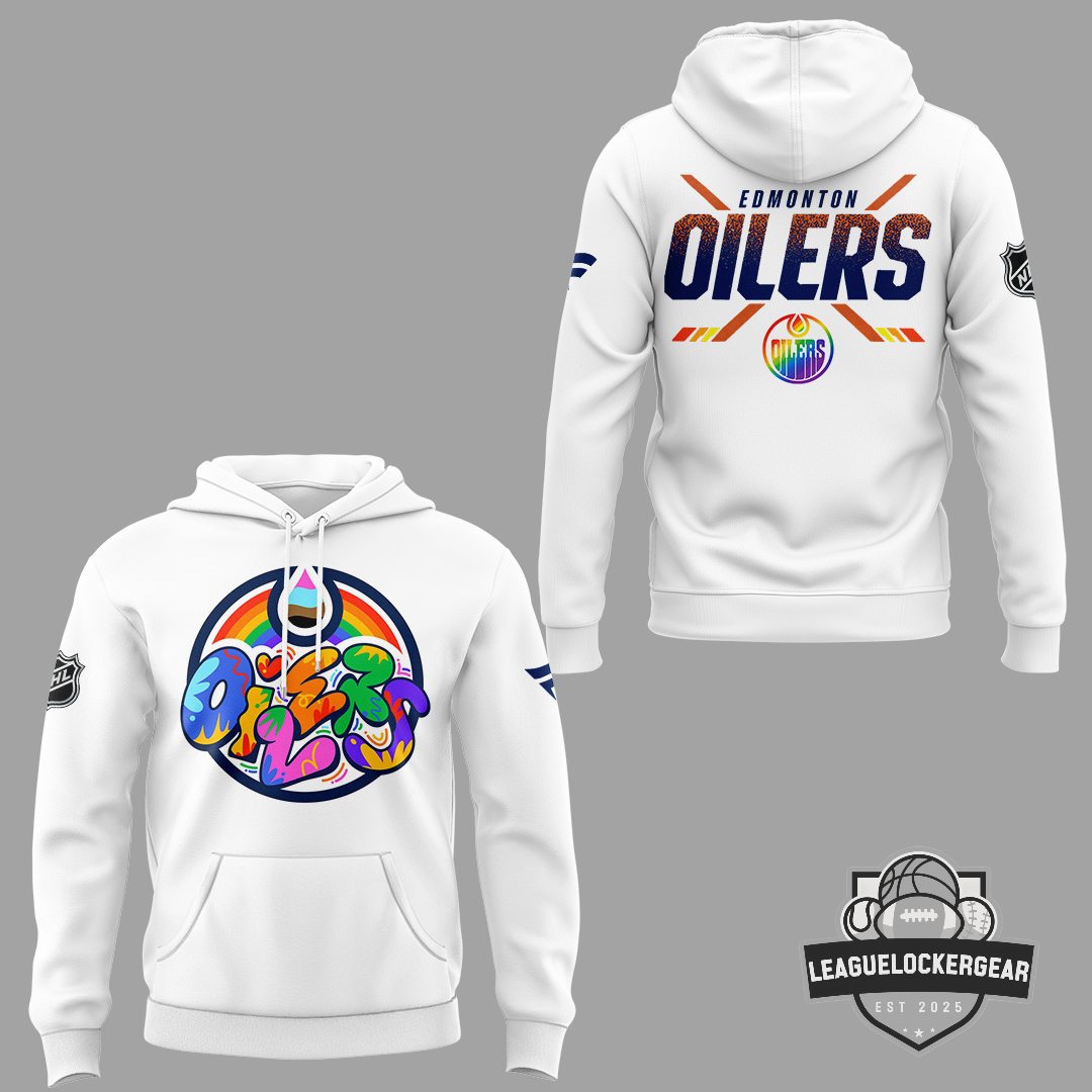 Edmonton Oilers Pride Night Graffiti Logo Hoodie - LeagueLockerGear