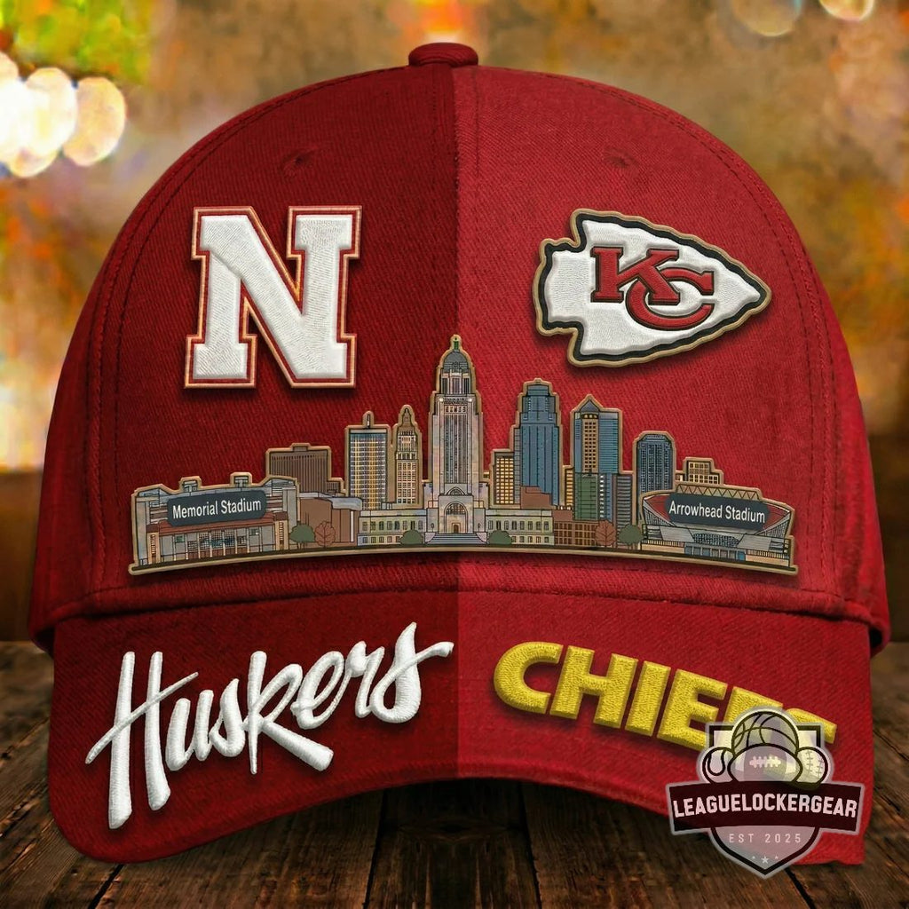 Nebraska Huskers x Kansas City Chiefs Baseball Cap - LeagueLockerGear
