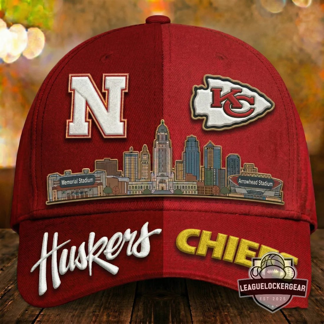 Nebraska Huskers x Kansas City Chiefs Baseball Cap - LeagueLockerGear