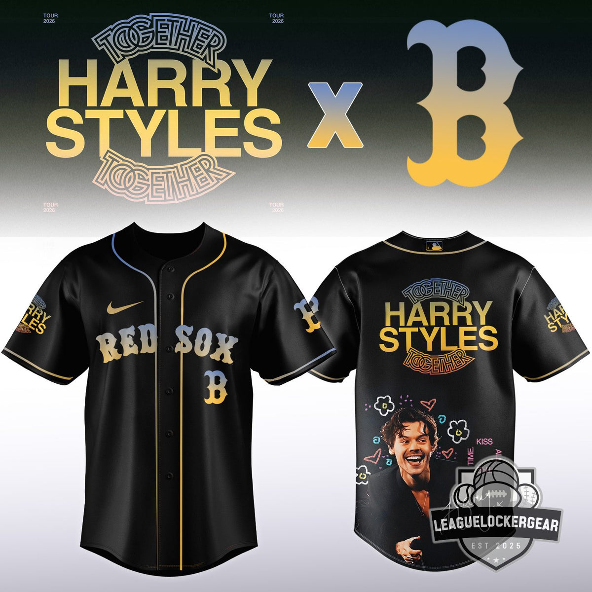 Harry Styles x Boston Red Sox Together Tour 2026 Baseball Jersey - LeagueLockerGear