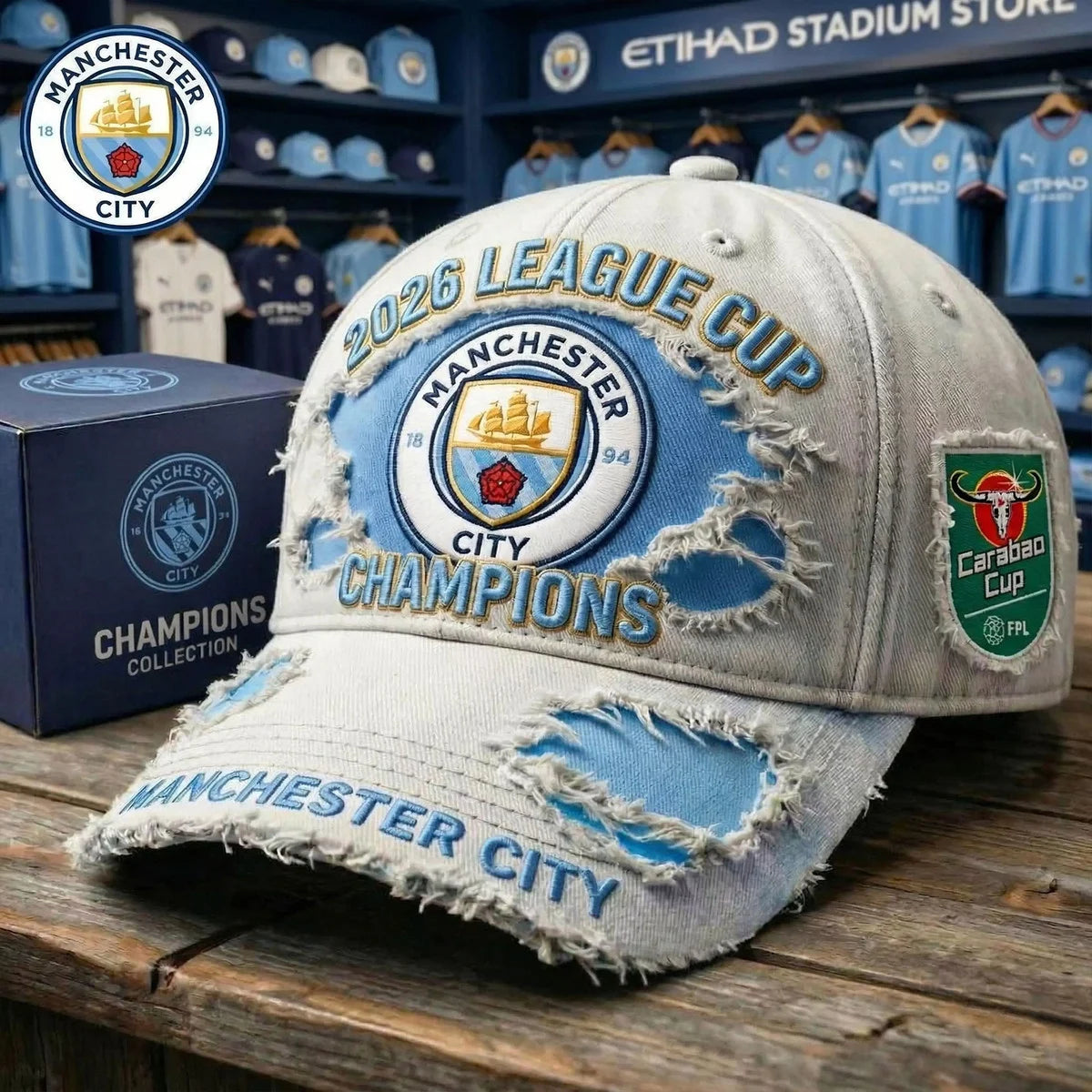 Manchester City 2026 League Cup Champions Cap - LeagueLockerGear
