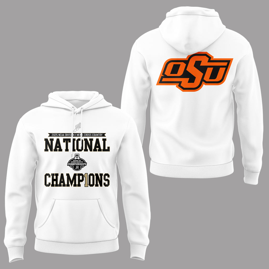 Oklahoma State Cowboys 2025 NCAA Men's Cross Country National Champions Hoodie - LeagueLockerGear