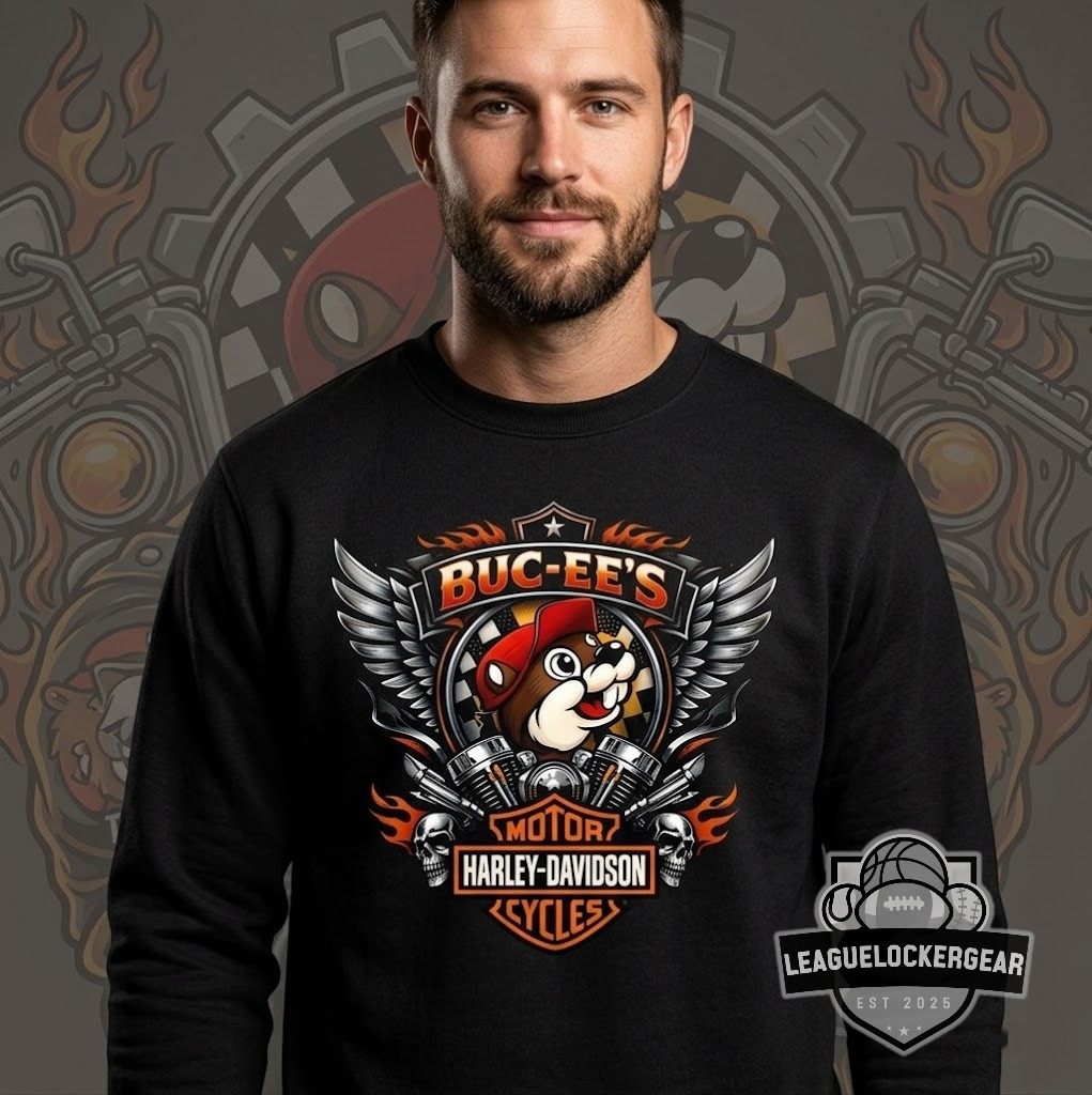 Buc-ee's Harley-Davidson Turning Gas Into Noise Biker Sweatshirt - LeagueLockerGear