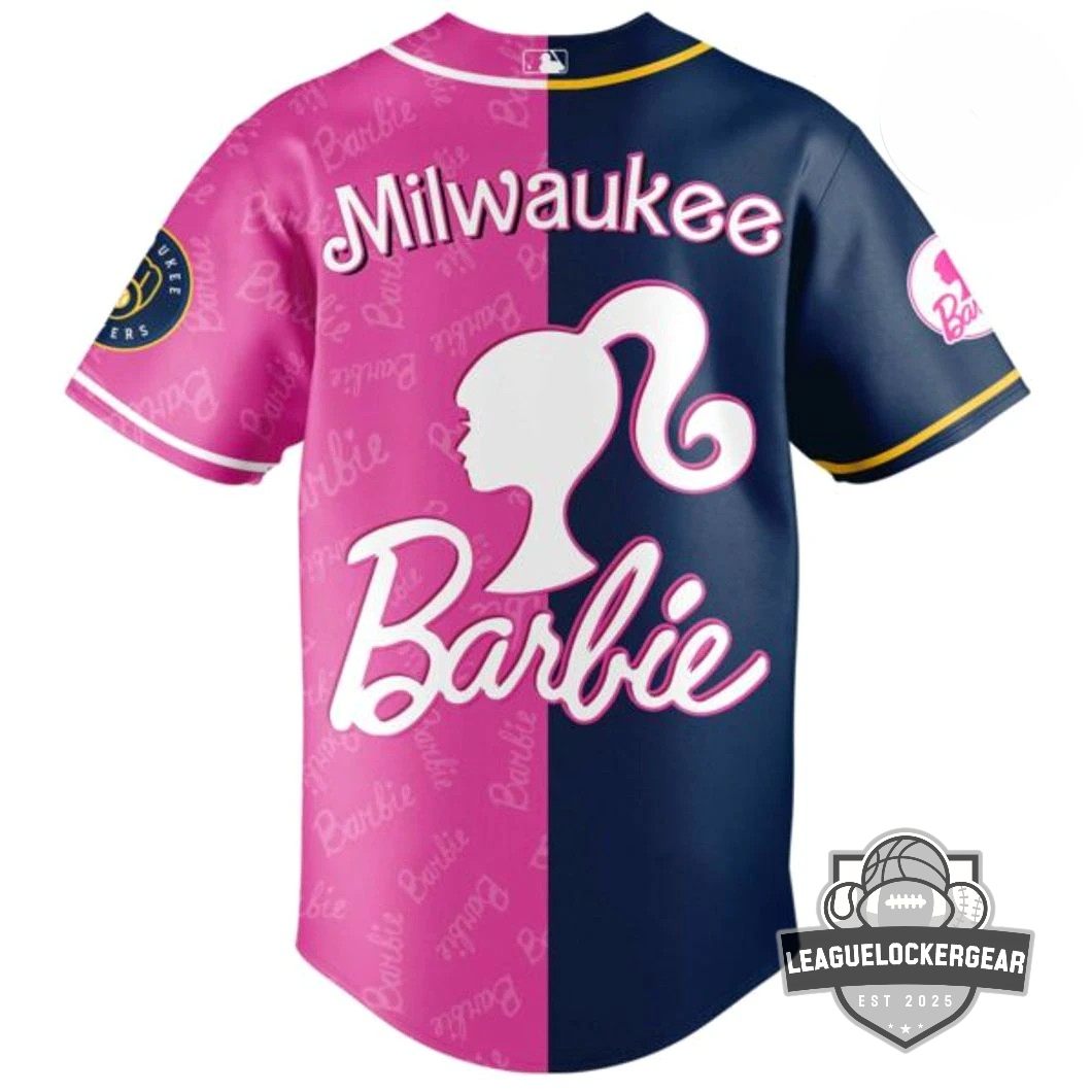 Milwaukee Brewers Barbie Night Game Baseball Jersey - LeagueLockerGear