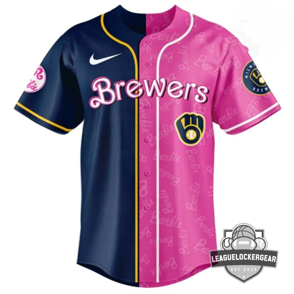 Milwaukee Brewers Barbie Night Game Baseball Jersey - LeagueLockerGear