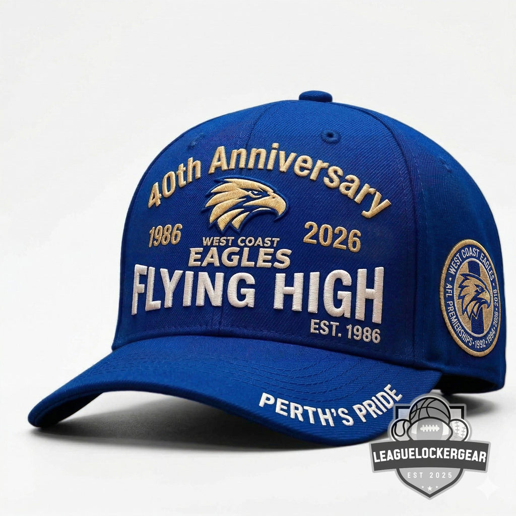 West Coast Eagles 40th Anniversary 1986-2026 Flying High Cap - LeagueLockerGear