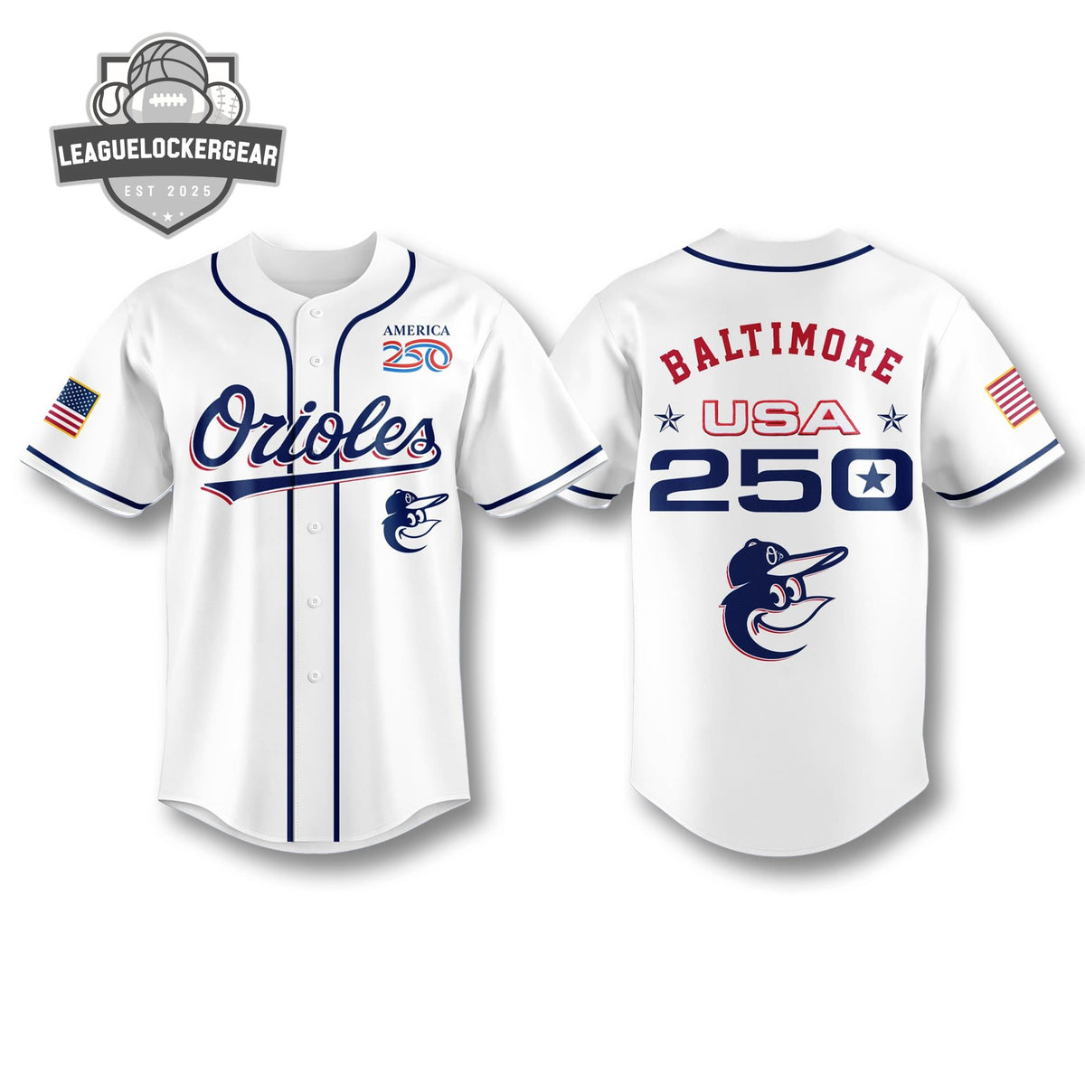 Baltimore Orioles America 250 USA Baseball Jersey - LeagueLockerGear