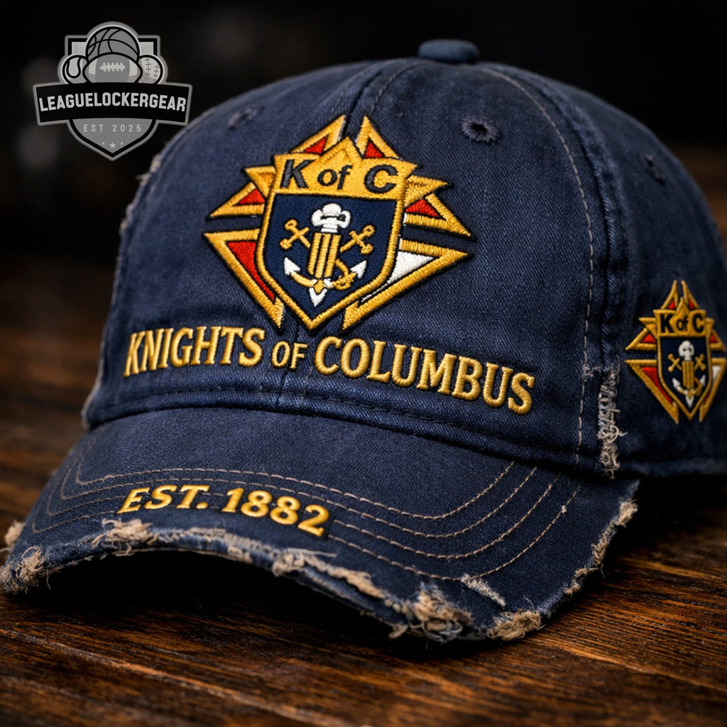 Knights of Columbus EST. 1882 Distressed Dad Hat - LeagueLockerGear