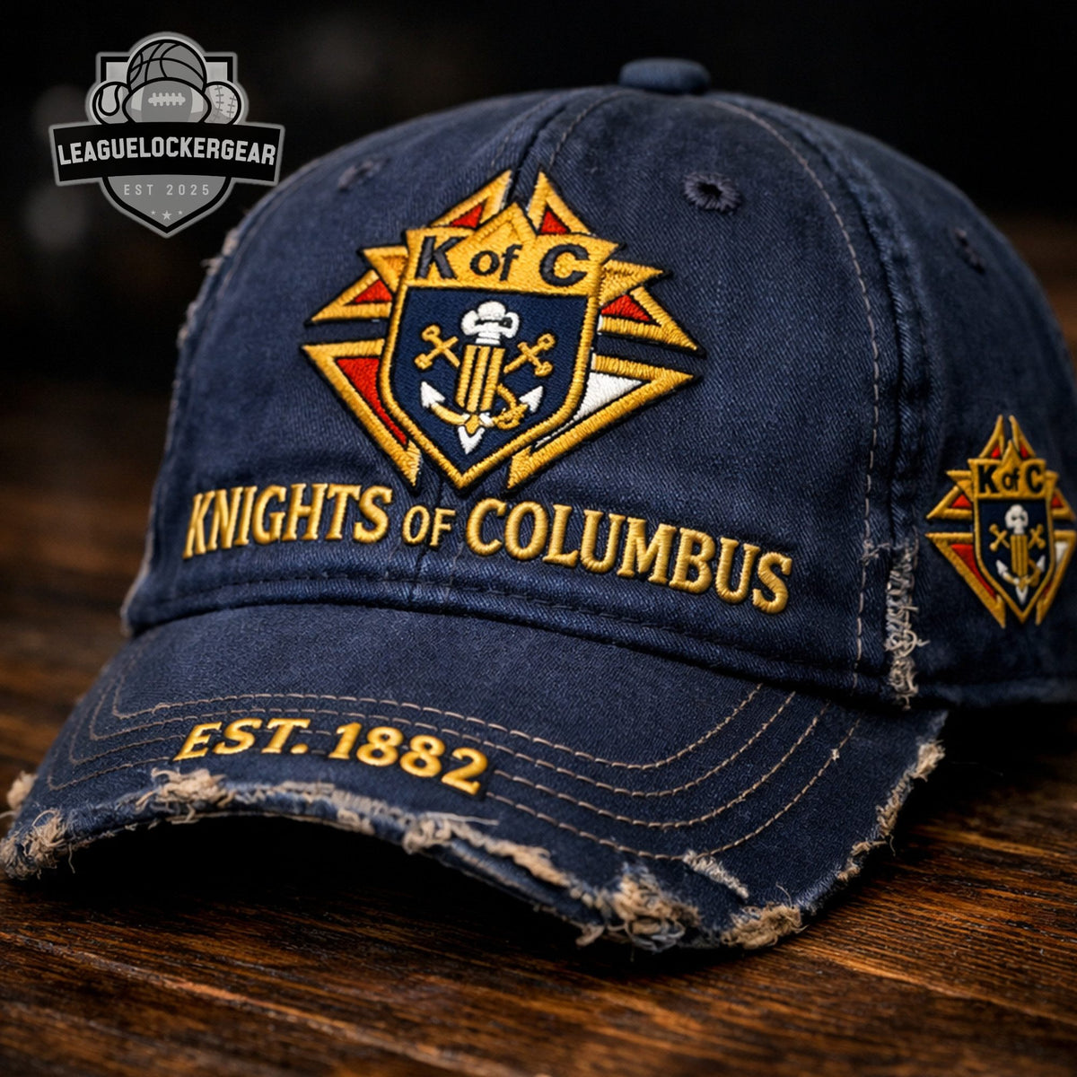 Knights of Columbus EST. 1882 Distressed Dad Hat - LeagueLockerGear