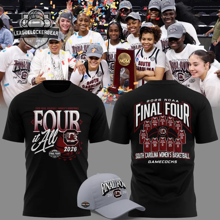 South Carolina Gamecocks 2026 NCAA Final Four Four It All T-Shirt - LeagueLockerGear